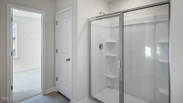 bathroom featuring walk in shower