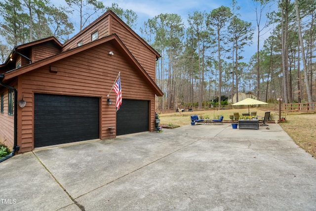 view of garage