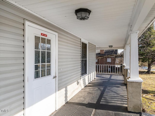 exterior space featuring covered porch