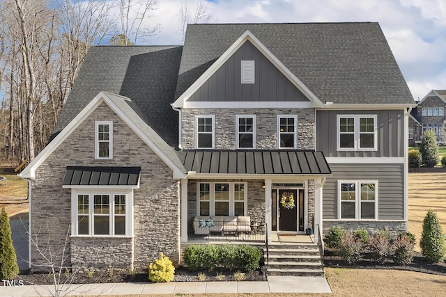 view of front of property with covered porch