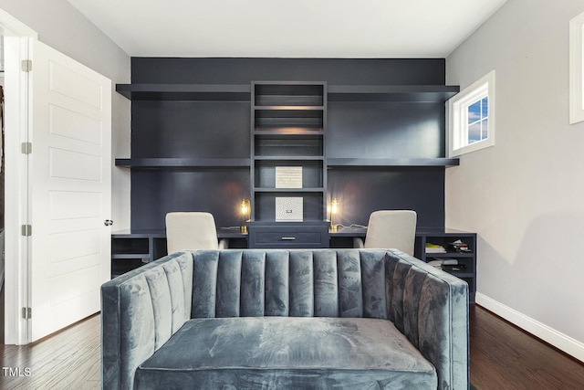 office area featuring hardwood / wood-style floors