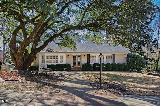 single story home featuring french doors