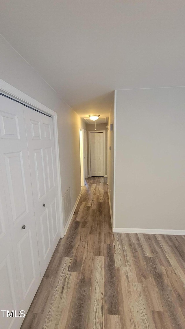 hall featuring light wood-type flooring