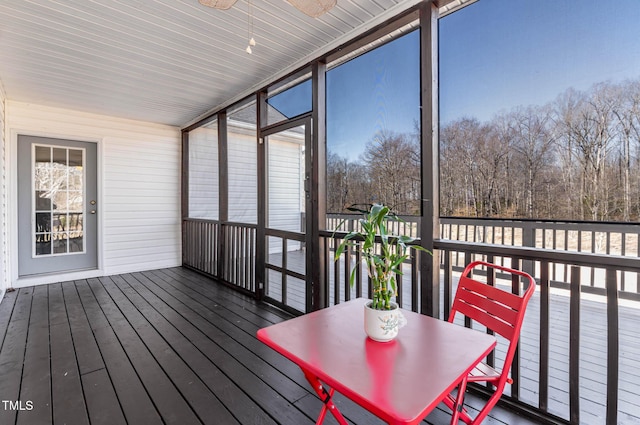 view of unfurnished sunroom