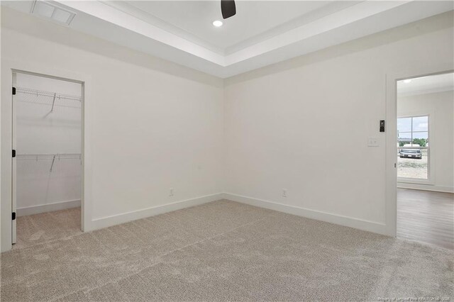 4921 High Branch Ct, Stedman, NC 28391 - unfurnished bedroom with light carpet, recessed lighting, baseboards, visible vents, and a spacious closet
