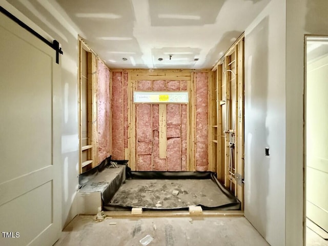 miscellaneous room featuring a barn door