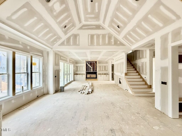 interior space featuring lofted ceiling