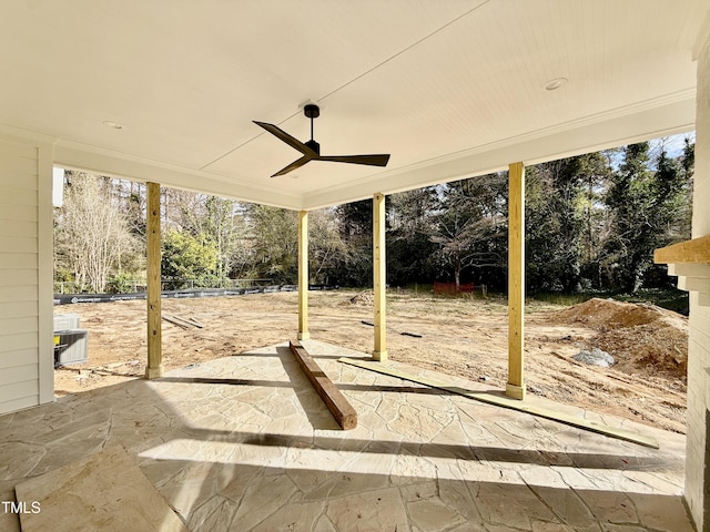 view of patio with a ceiling fan