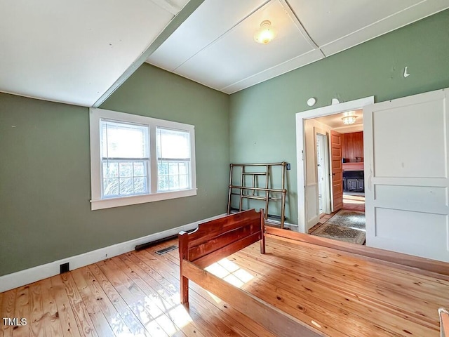 interior space with hardwood / wood-style floors