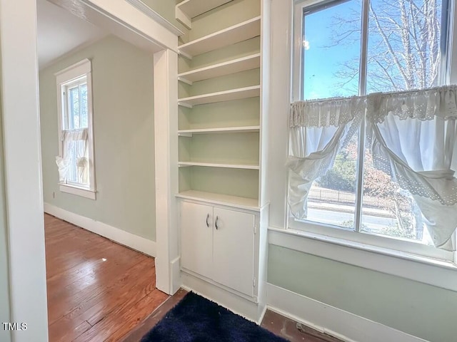 details with wood-type flooring