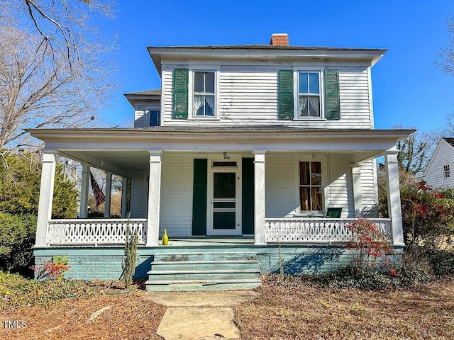 view of front of property featuring a porch