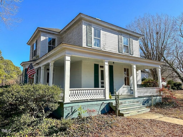 view of front of property with a porch