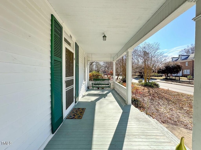 deck with a porch