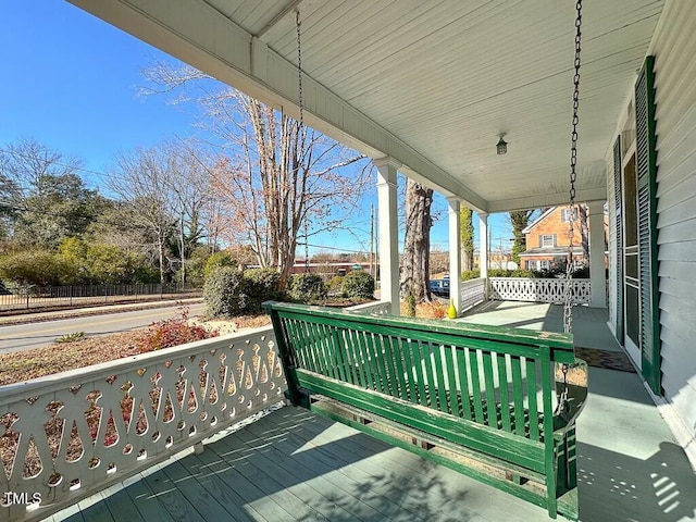 wooden deck with a porch