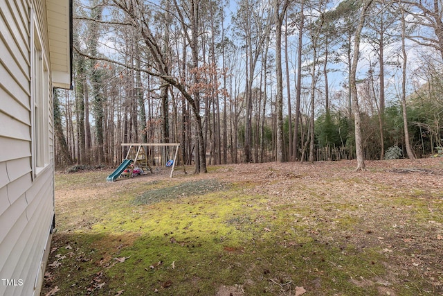 view of yard featuring a playground