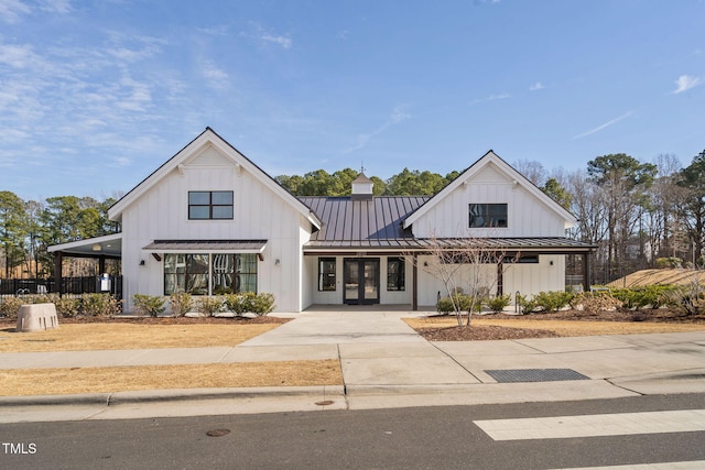 modern farmhouse with a carport