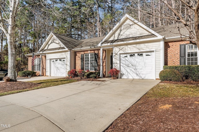 single story home featuring a garage