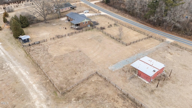 aerial view with a rural view