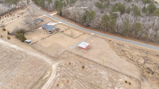 drone / aerial view with a rural view