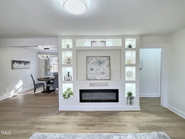 interior space with hardwood / wood-style flooring