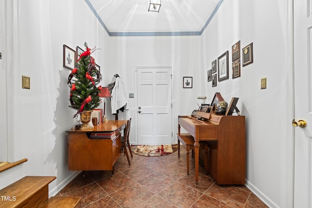 foyer entrance with ornamental molding