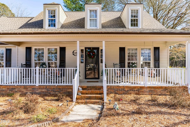 view of front facade featuring covered porch