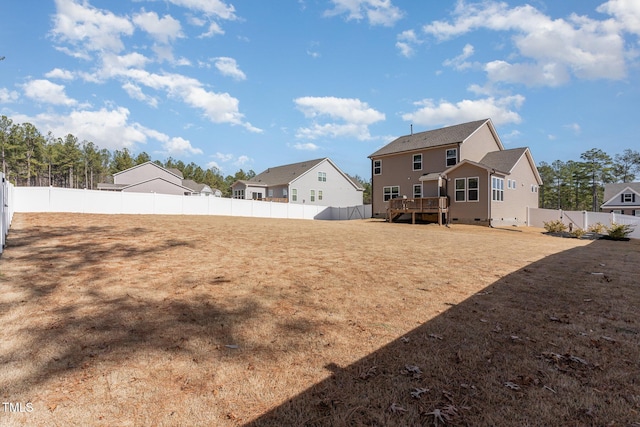 view of yard with a deck