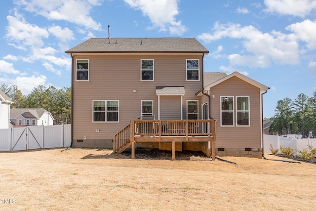 rear view of property with a deck