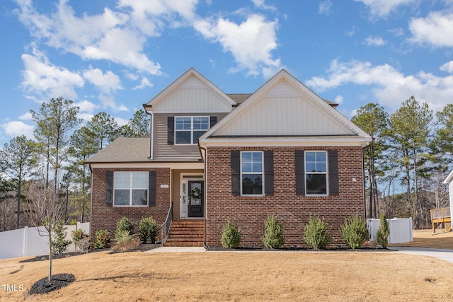 view of front of house with a front lawn