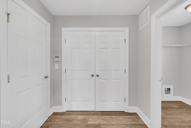 interior space featuring wood-type flooring