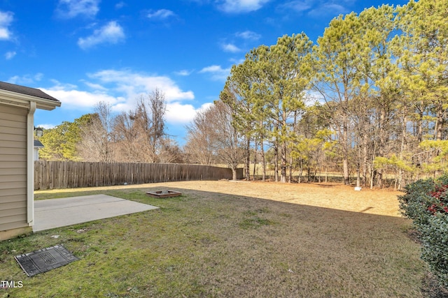 view of yard with a patio