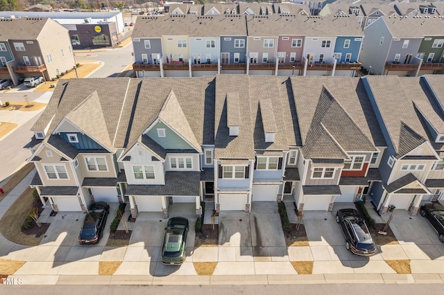 aerial view with a residential view