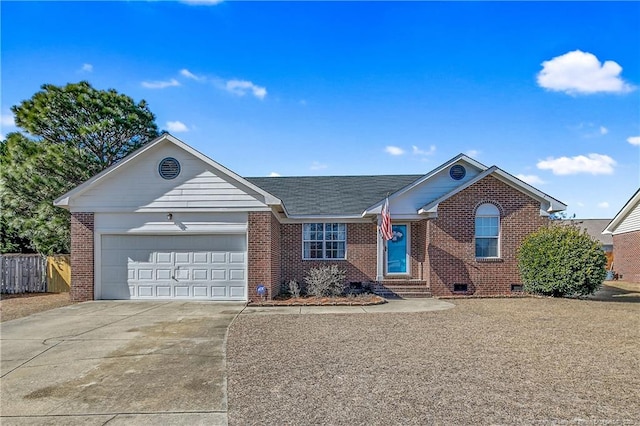 single story home featuring a garage