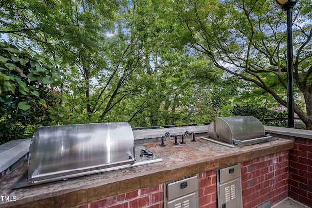 view of patio / terrace featuring area for grilling and exterior kitchen