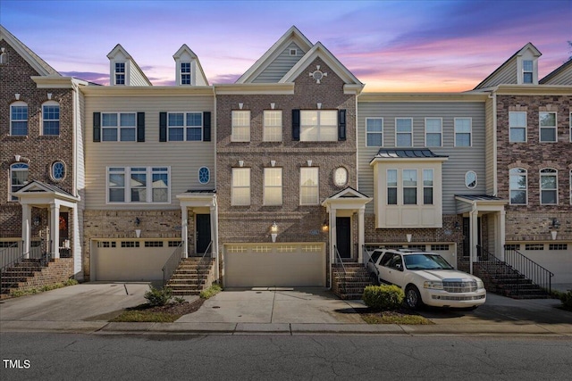 view of property with a garage