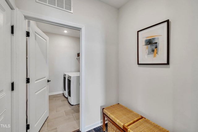 laundry area featuring washer and dryer