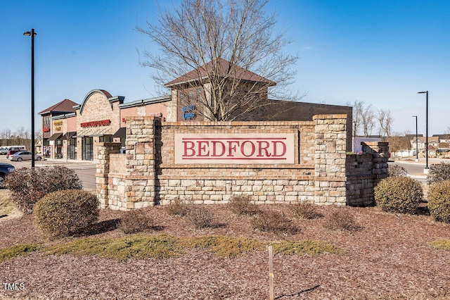 view of community sign