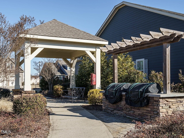 view of property's community with a gazebo