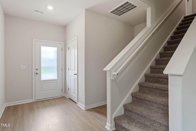 foyer featuring light hardwood / wood-style floors