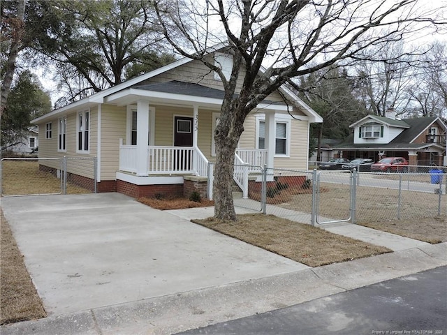 bungalow featuring a porch