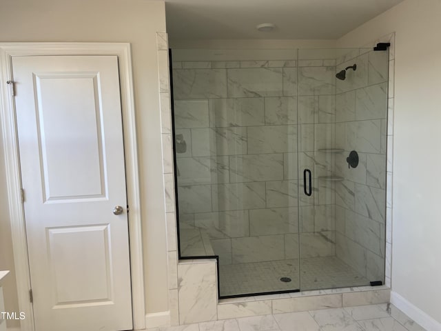 bathroom featuring walk in shower