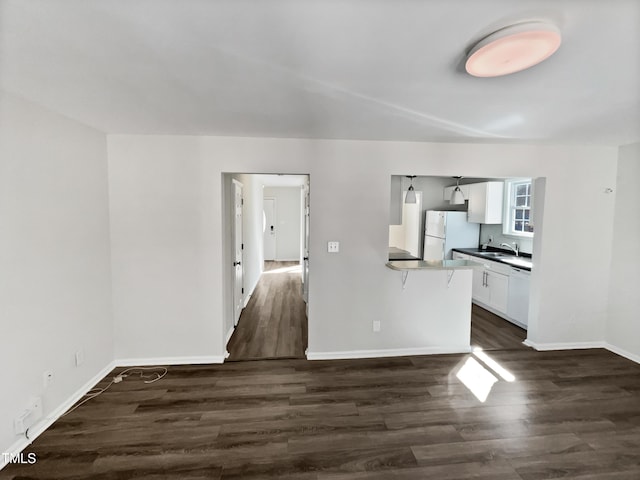 interior space featuring dark hardwood / wood-style floors and sink