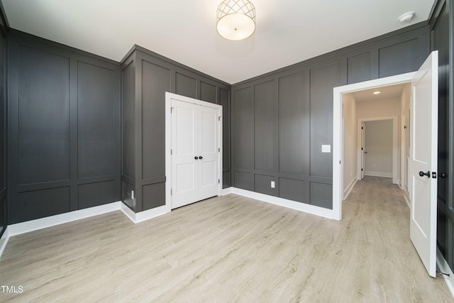 interior space with light hardwood / wood-style floors