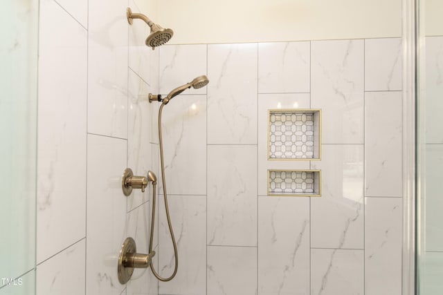 details with tiled shower