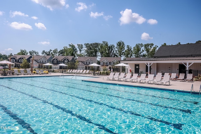 view of pool with a patio area