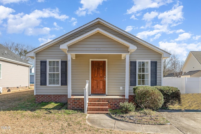 view of bungalow-style house