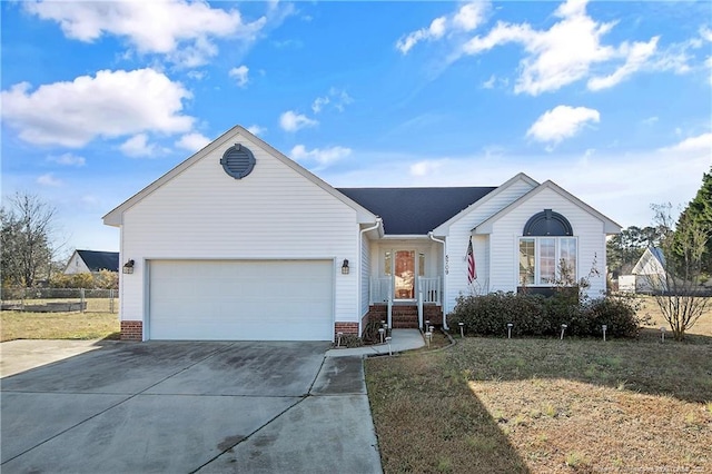 ranch-style home featuring a garage