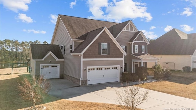 craftsman inspired home featuring a garage