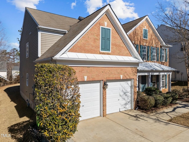 view of home's exterior with a garage