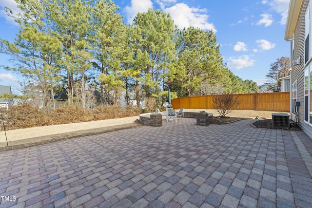 view of patio featuring central AC